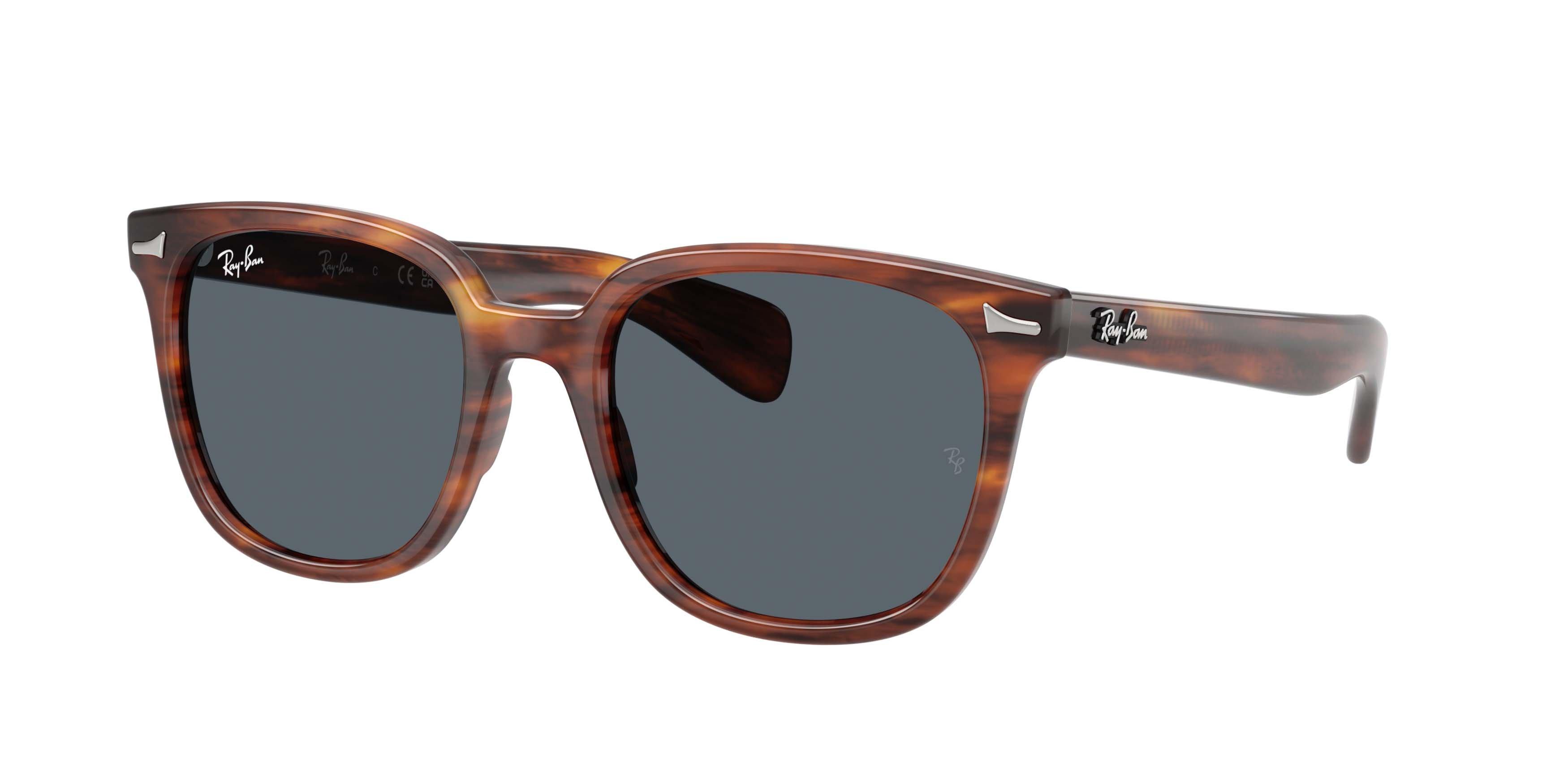 Ray-Ban Brunel II Blue Sunglasses - Striped Havana - BROWN/BLUE